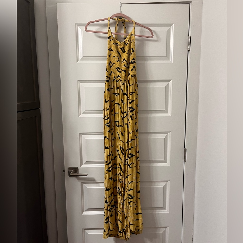 Urban Outfitters Yellow and Black Jumpsuit, Size Medium